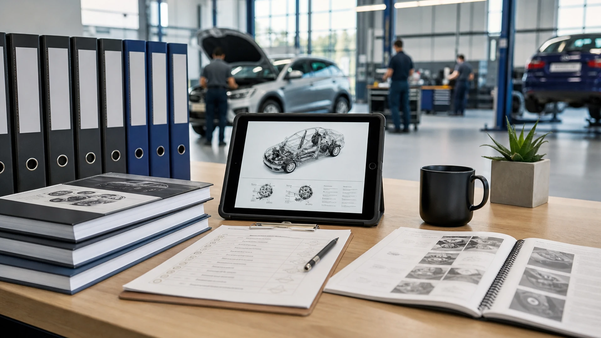 Resource library hero showing seasonal vehicle maintenance guides and inspection checklists, 1920x1080